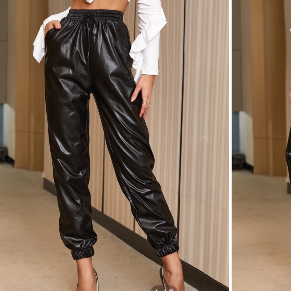 Leather joggers